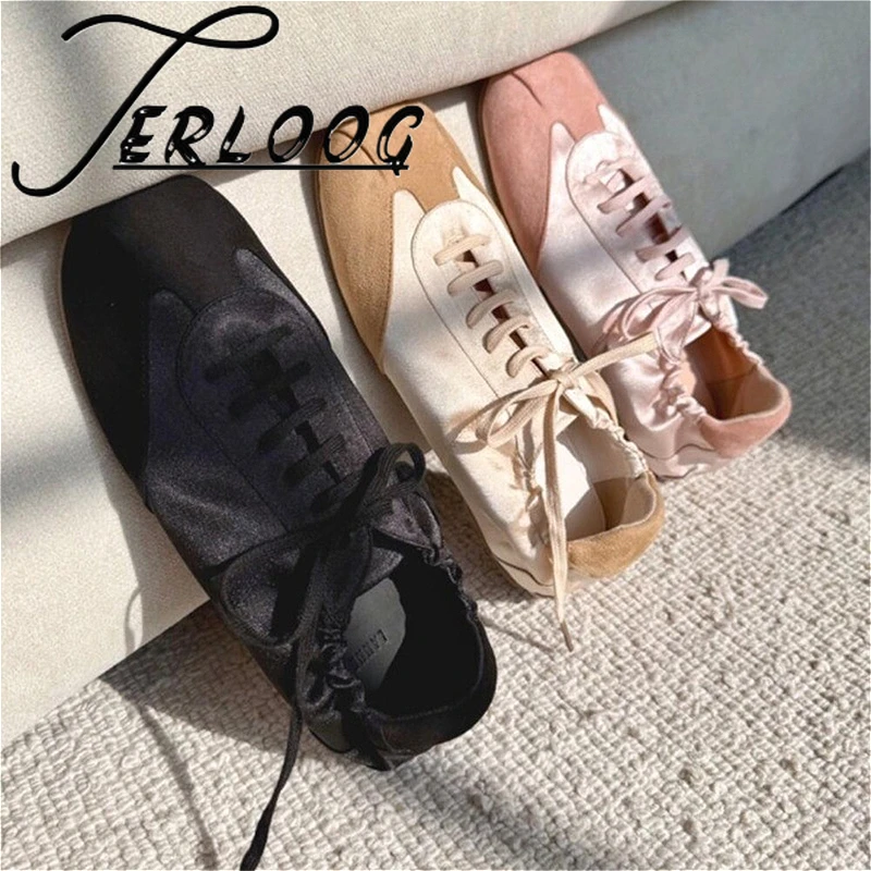 

Women's Sport Shoes Flats Sneakers Woman Square Toe Lace Up Shoes Summer 2025 luxury brand Loafers Walking Shoes Sandalias Mujer