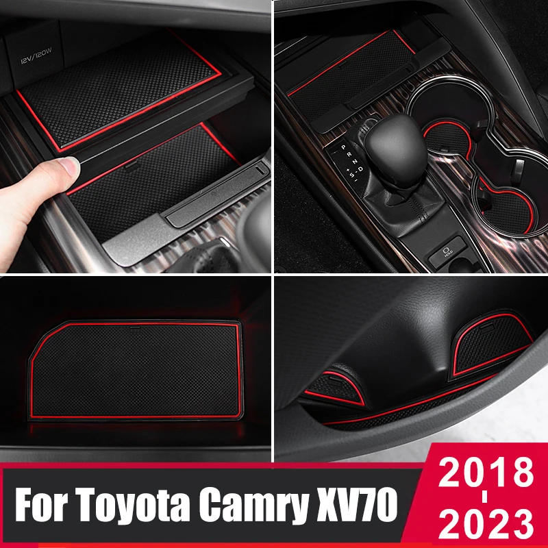 For Toyota Camry 70 XV70 2018-2021 2022 2023 Car Door Groove Mat Gate Slot Cup Pad Non-slip Pad Interior Car-styling Accessories