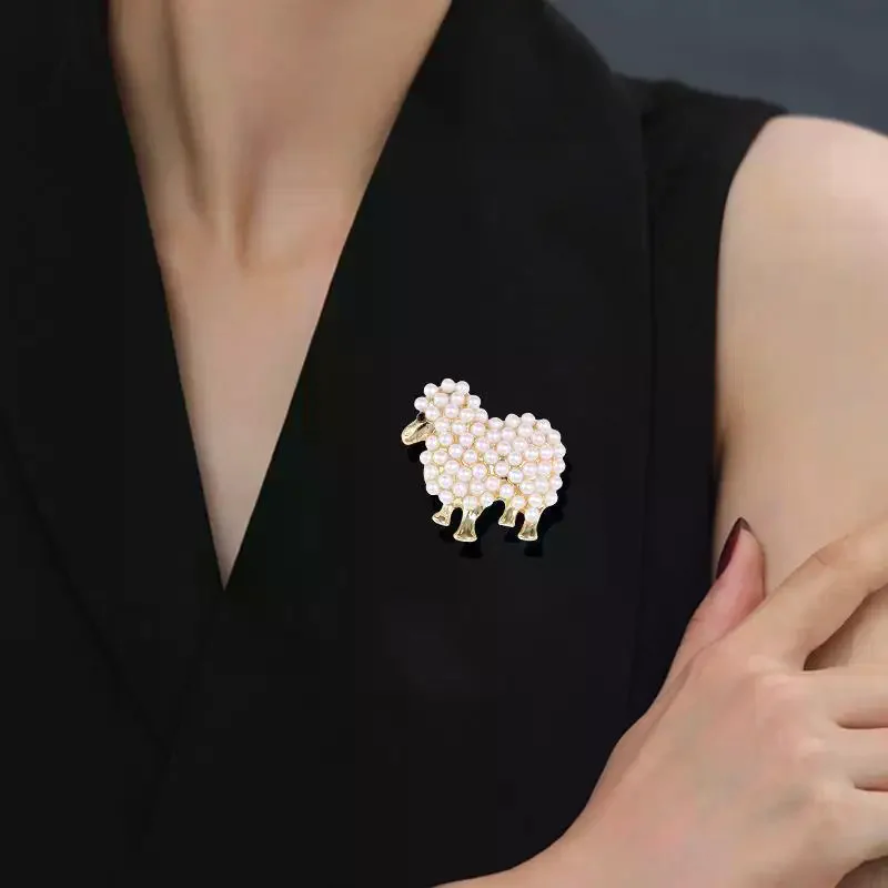 Luxury Animal Pearl Sheep Themed Brooches For Men And Women Jewelry Accessories Wedding Holiday And Party Gifts