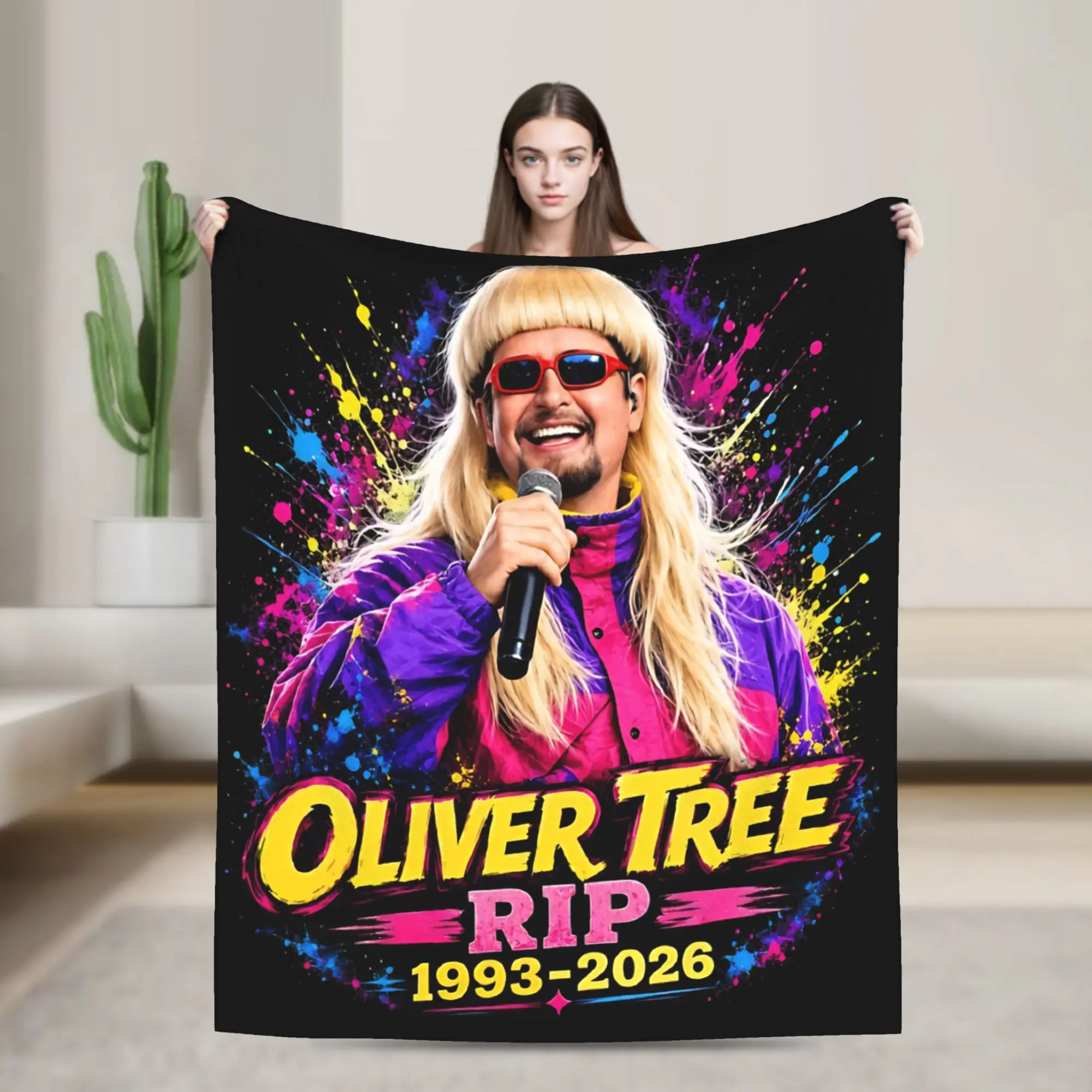 Oliver Tree Rest In Peace 1993 to 2026 Memorial Flannel Blankets  Custom Throw Blanket for Home 150*125cm Bedspreads