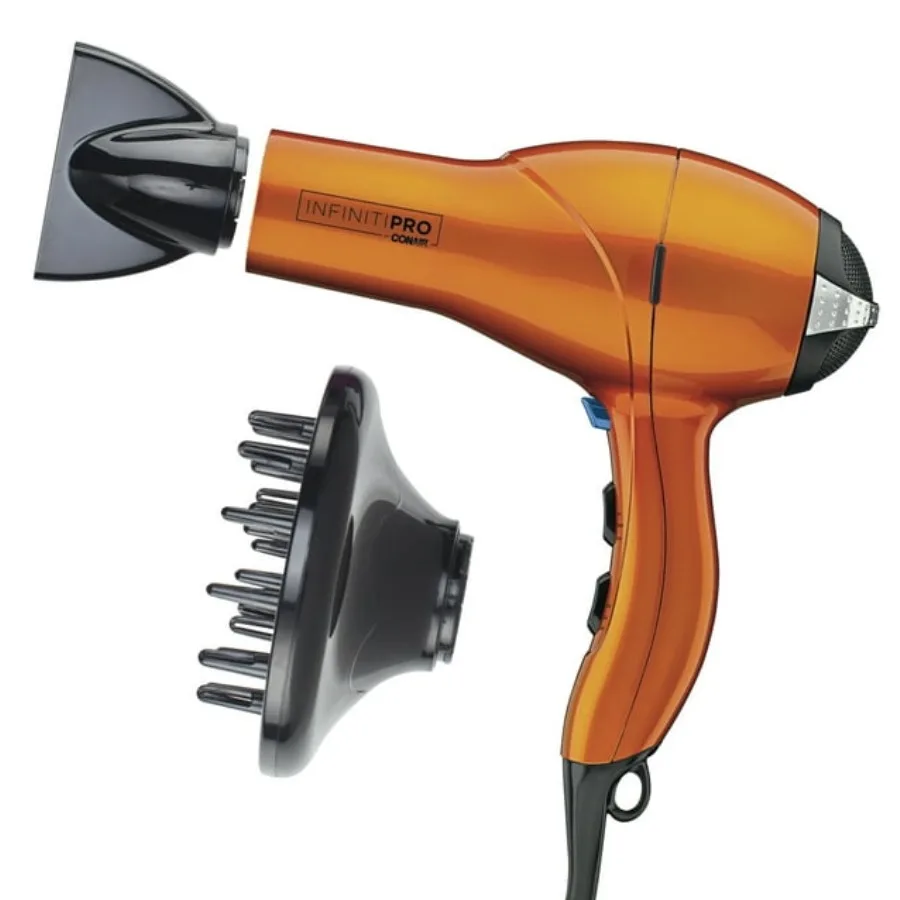 InfinitiPRO by Conair Ceramiczna suszarka do włosów Ionic Pomarańczowa z koncentratorą i dyfuzorem
