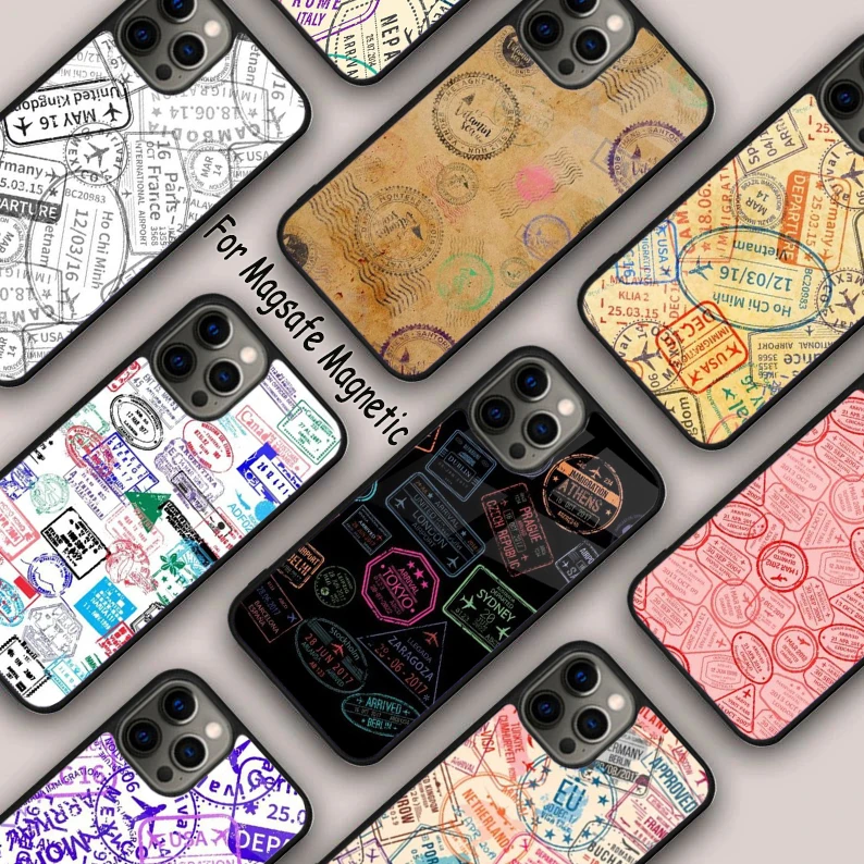 

Магнитный чехол для телефона с маркировкой для паспорта для APPLE iPhone 17, Air 16, 14, 13, 12, Pro Max 15 Plus, чехол MagSafe с беспроводной зарядкой