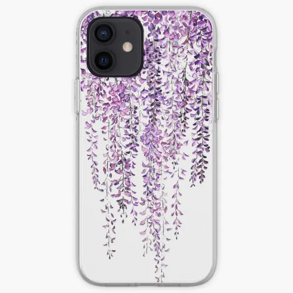 Hand Painted Purple Wisteria In Bloom Ip  Phone Case Customizable for iPhone X XS XR Max 11 12 13 14 Pro Max Mini 6 6S 7 8 Plus