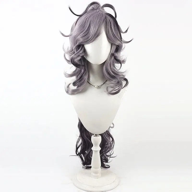 FGO Fate Edmond Dantes Cosplay Wig Grey Purple Long Curly Hair Men Women Halloween Party Props Heat Resistant Synthetic Wigs