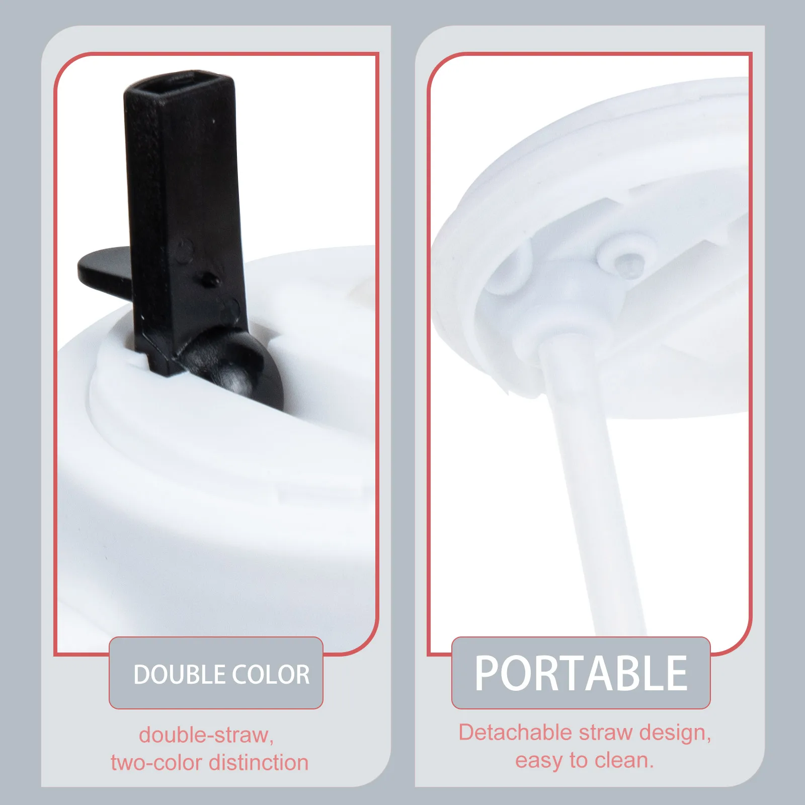 

Dual Use Bottle Fashionable Straw Water Bottle Cup Coffee Tea Separate Compartments Sealing Cover Sport Drink Vessel