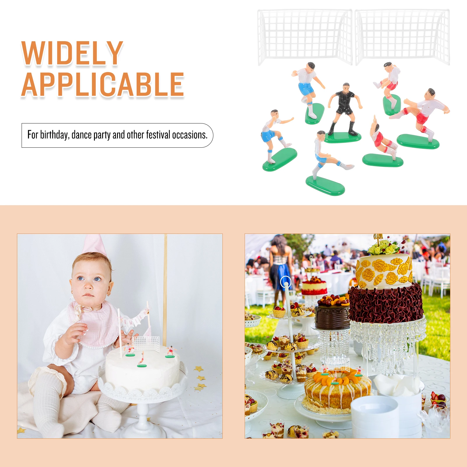 

18pcs Team Decorations Soccer Cake Dessert Adornment Topper Sport Birthday Party Supplies Cute naments Dessert Gift