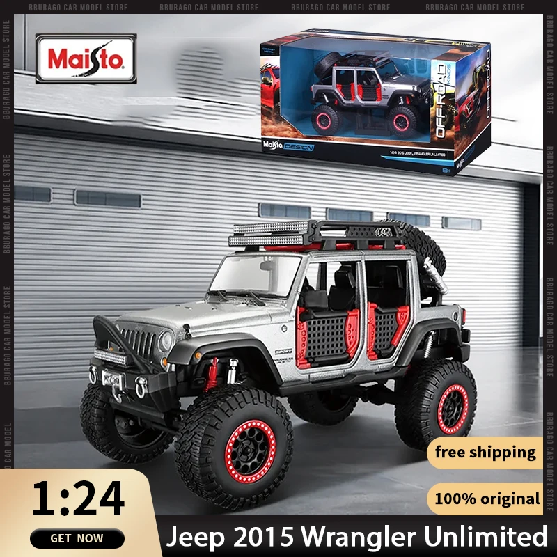 

1:24 Jeep 2015 Wrangler Unlimited Maisto Diecast Model Pickup Truck Edition Alloy Luxury Vehicle Toy Collection Children Gift