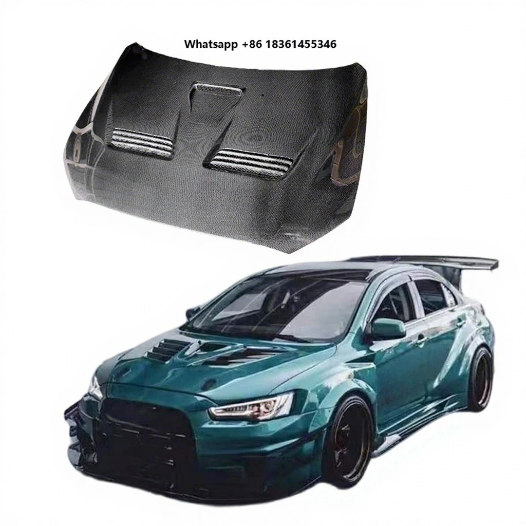 

For Lancer Evilution EVO 10 X Carbon Fibre Engine Hood 2008-2015 Customized Lightweight Carbon Fiber Bonnet Hood