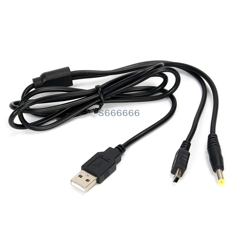 PSP 1000 2000 3000 Portable Game Accessory 1Pc 2 in 1 USB 2.0 Data Cable Charger Lead