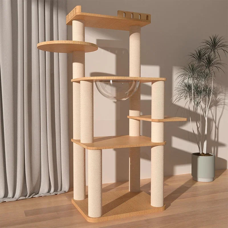 Nordic Crème Stijl Krabpaal Modern Eenvoudig Ontwerp Pretpark Toren voor Katten Sisal Touw Meubels Accesorio Para Gato FYCT