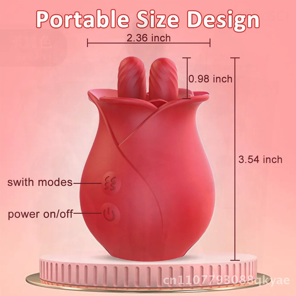 Romantic Flower Yin Di Nipple Teaser for Women Red Silicone ABS Vibration Masturbation Tool Adult Toy