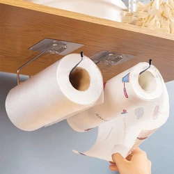 Kitchen Tissue Holder Hanging Toilet Roll Paper Towel Holder Rack Home Bathroom Cabinet Door Hook Holder Organizer