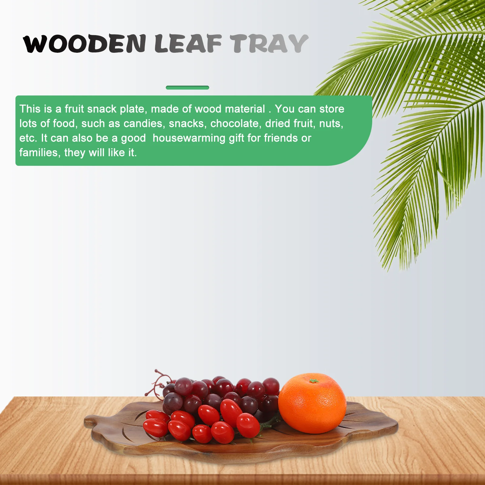 

Wooden Leaf Shape Serving For Dessert Cake Fruit Display Kitchen Tabletop Wooden Tray Wood Party Leaves Plate Tray