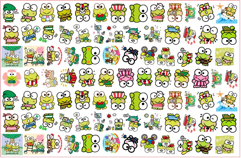 30pcs Random Keroro Big Eyes Frog Acrylic Patch DIY Bag Jewelry Crafts Accessories Keychain Brooch Phone Case Anime 2cm Ornament