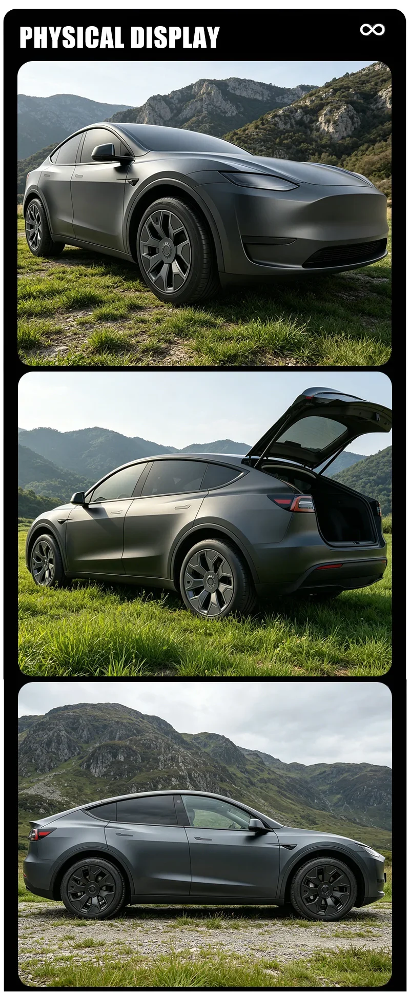 4er-Set Radkappen für Tesla Model Y L 2025 19 Zoll Performance Machina 2.0 Felgen Ersatz Zubehör Radabdeckung 2026 – Detail 11