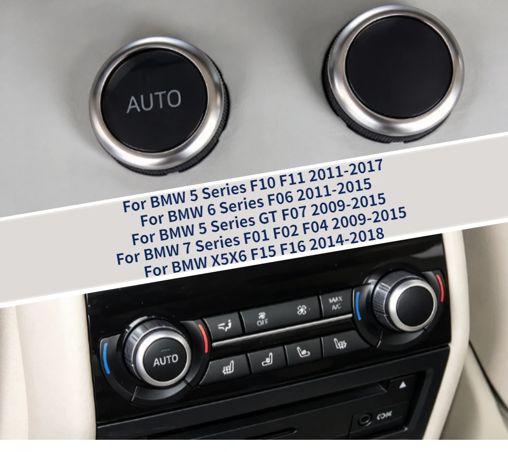 Car Rear Air Conditioner A/C Rotation Climate Control Knob Button Cover Replacement For BMW F15 F16 X5 X6 2011-2017 Accessories