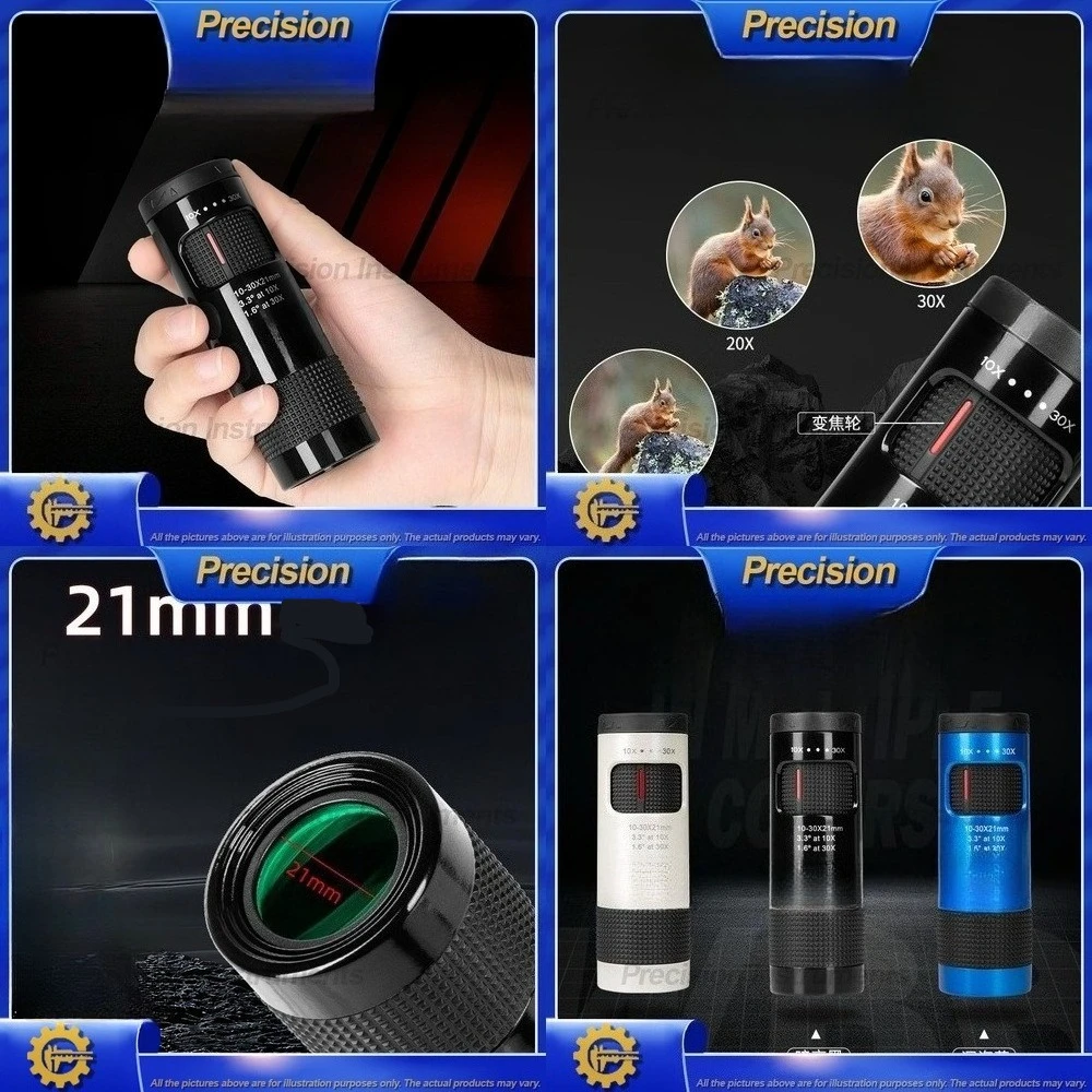 

Монокулярный телескоп 2026, 10-30x21, портативный, с большим увеличением, наружный компактный оптический прицел ночного видения для дикой природы