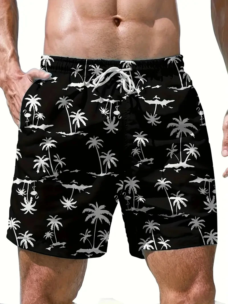 2025 New Men Shorts Beach Shorts Quick Drying 3D Print Retro Flower Pattern Beach Shorts Harajuku Casual Unisex Swimming Trunks