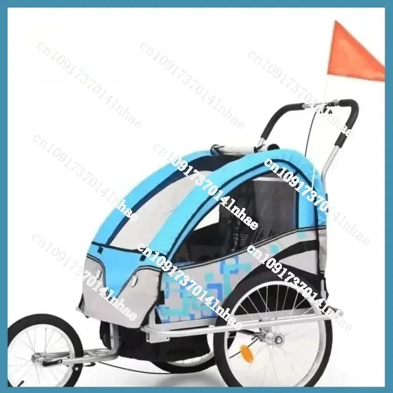 Children Bike Trailer 2 in 1 Kids Jogger Stroller Child Bicycle Trailer Transport Buggy Carrier for 2 Kids