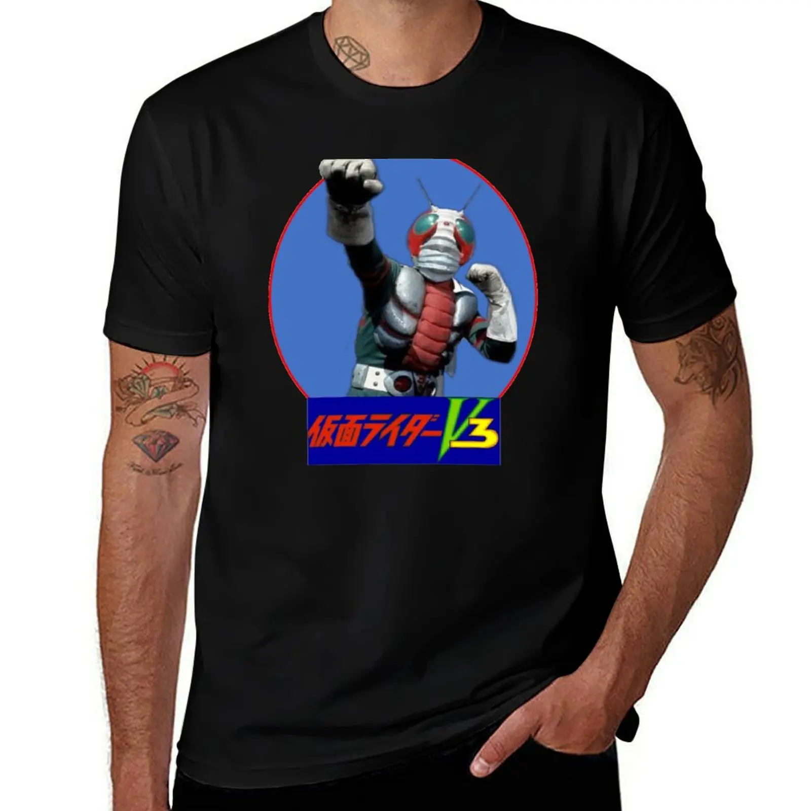 KAMEN RIDER V3 PUNCH T-Shirt Vintage Style Printed Top T-Shirt
