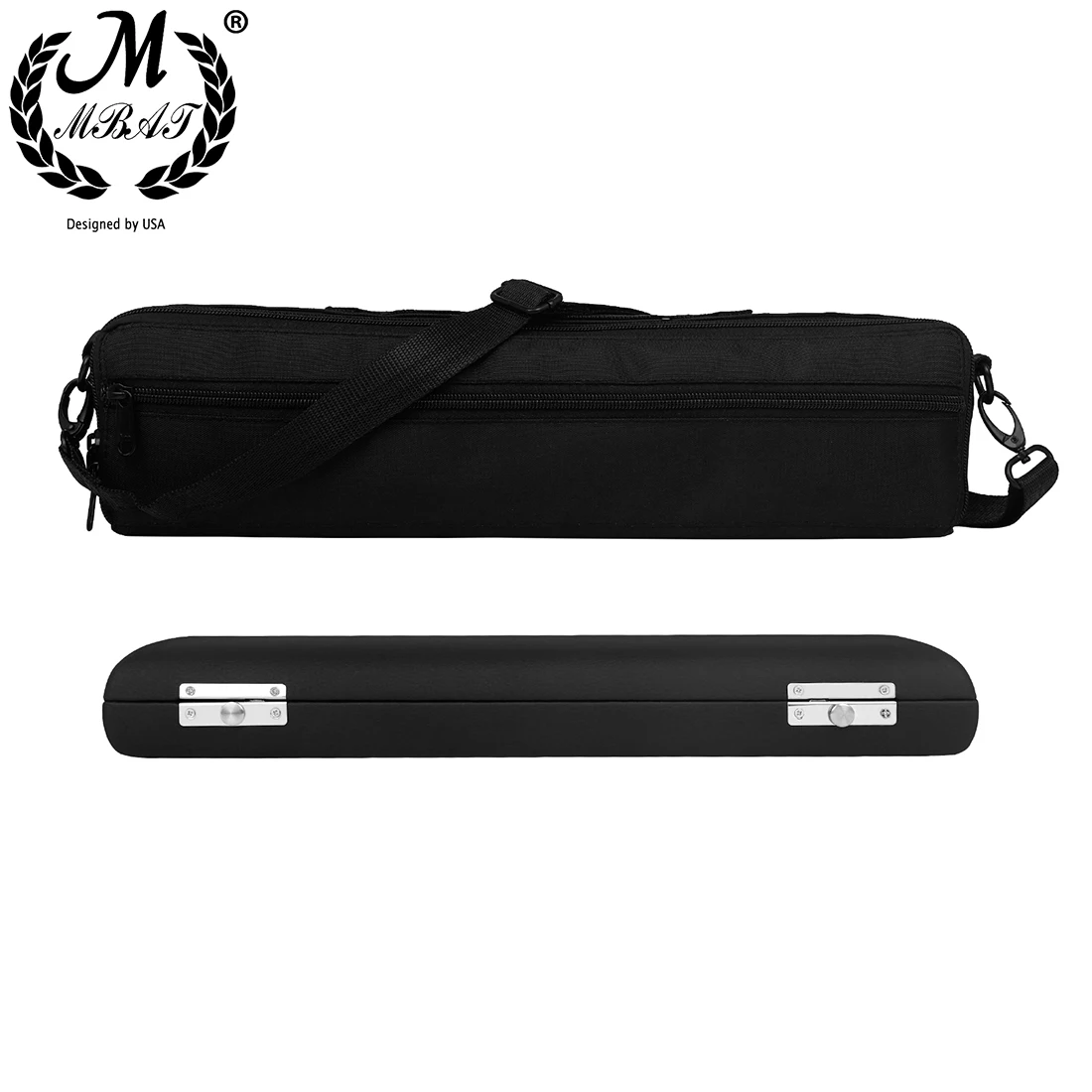 16 Hole Flute Storage Box Case Set Portable Black Leather Box With Blue lining Handbag Woodwind Instrument Parts Accessories