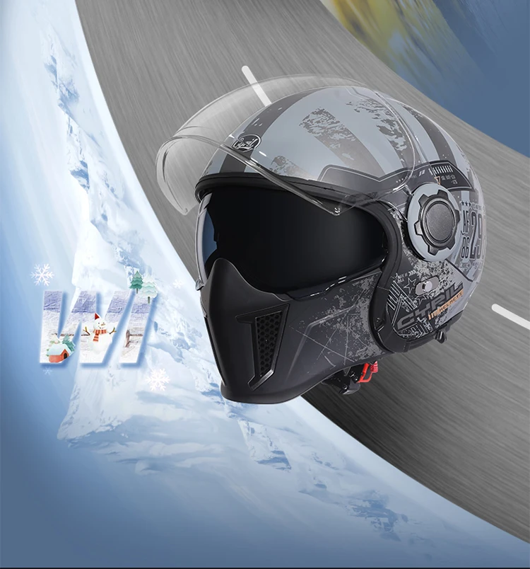 Modular Motorcycle Helmet Full Face Open Face Retro Helmets DOT ECE APPROVED CYRIL OP12A Capacete De Moto Masculino