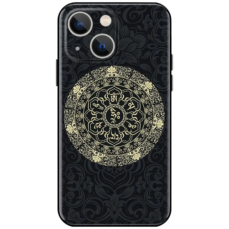 Чехол для телефона Iphone 13 Apple 12 Pro Max 11 мягкий Xs китайский стиль Xr Zen девиз из шести слов Китай-шикарный мужской