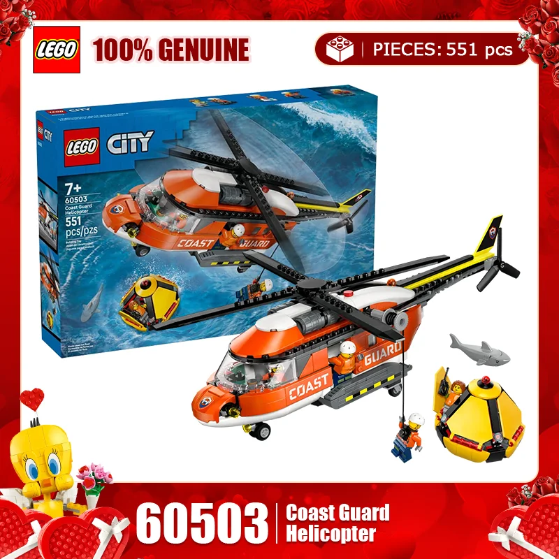 

Lego City Group Series 60503 Coast Guard Helicopter Children's Puzzle Building Toy Gift