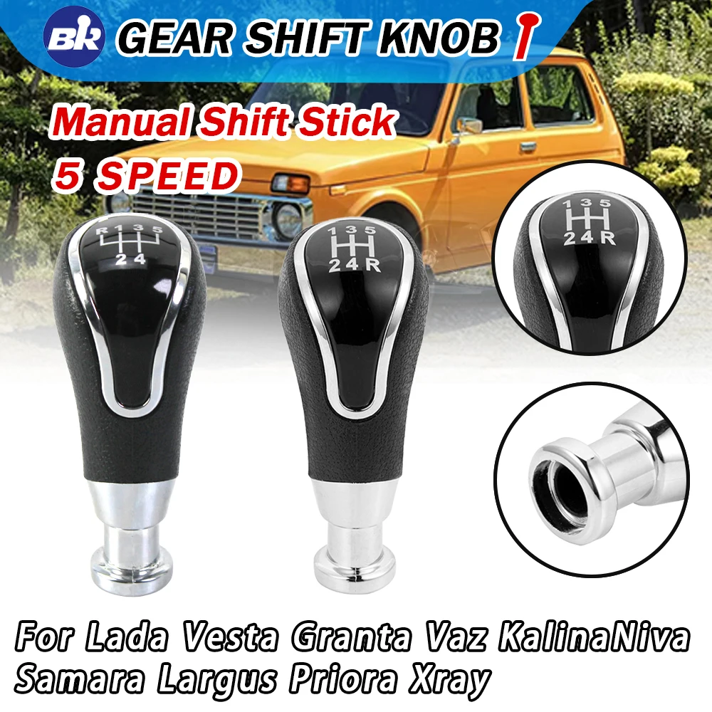 

High-quality Car accessories 5 Speed Plastic Car Gear Shift Knob Shifter For Lada Vesta Granta Vaz Kalina Niva Samara Largus