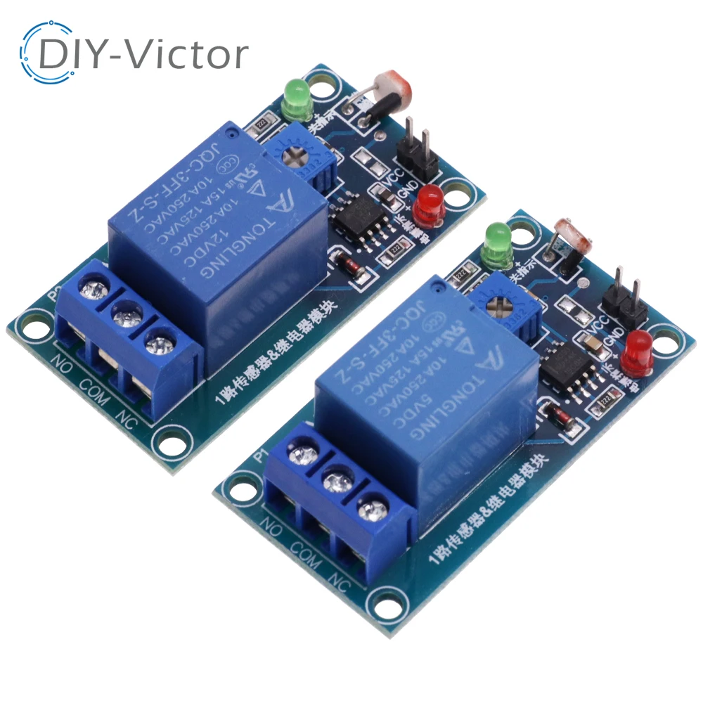 5V 12V Light Photoswitch Sensor Switch LDR Photoresistor Relay Module Light Detection Photosensitive Sensor Board For Arduino