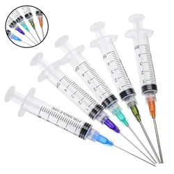 20pcs Syringes Set Blunt Tip Needle 5ML Glue Kit For Mixing Liquids Paint Ink Oil Gels Glues Syringes Injection Needle 14G-27G