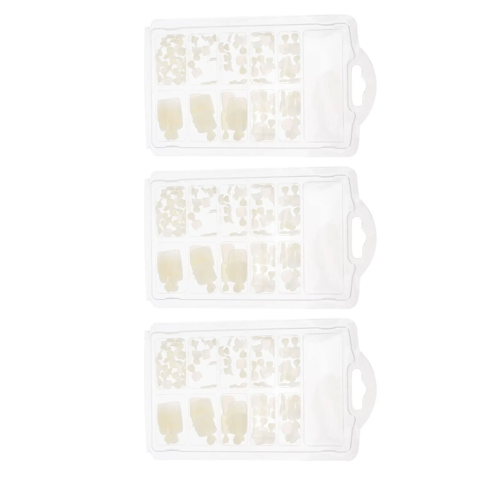 3 Boxes White False Toe Nails Wearable Female DIY Plain Color Short Square Nail Art Accessories Fake Nail Sheets