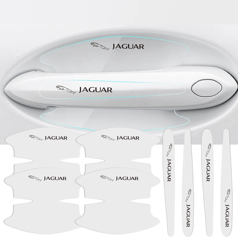 8 قطعة مقبض باب السيارة ملصقات شفافة طبقة رقيقة واقية ل جاكوار X S F XF XE XJ XK XEL XFL XJL XJ6 XJS XKR XFR F-نوع F-Pace