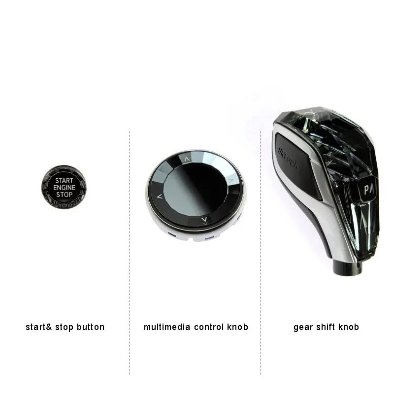 Crystal Gear Shift Lever Knob Set for BMW  X5 Series G05 E70 F15  X6 Series G06 E71 F16 X7 G07 3 Series G20 X3 G01 X4 G02