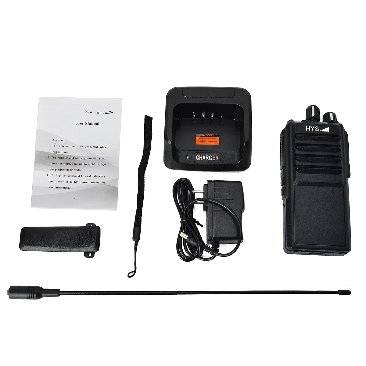 HYS 25Watt Super Long Range Handheld 16Channel 400-480Mhz UHF 4000mAh Battery Walkie-Talkie Two-Way Radio (2Pack)