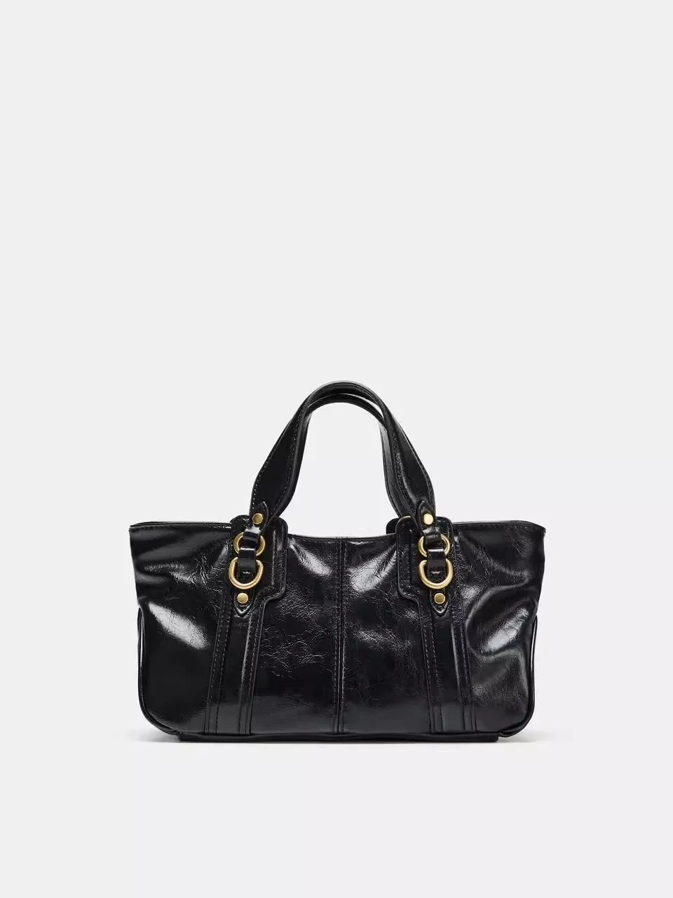 Fall 2025 Women's Handbag Metal Detail Decorated Crossbody Clutch Bag Casual Simple Style Square Shape Pure Color Pattern