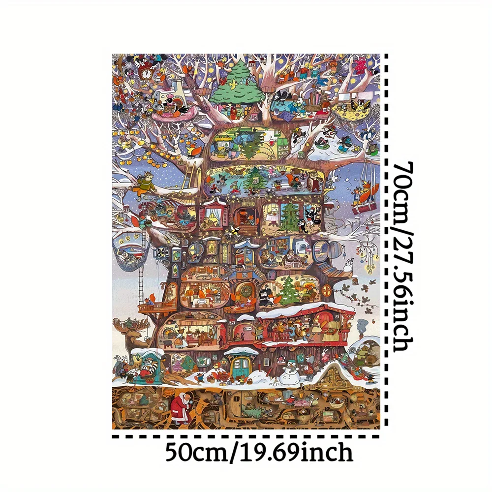 จิ๊กซอว์ต้นคริสต์มาส 1000 ชิ้น - จิ๊กซอว์กระดาษขนาดใหญ่สำหรับผู้ใหญ่และครอบครัว เกมสร้างสรรค์สำหรับตกแต่งบ้าน งาน DIY สำหรับเทศกาลโฮลี