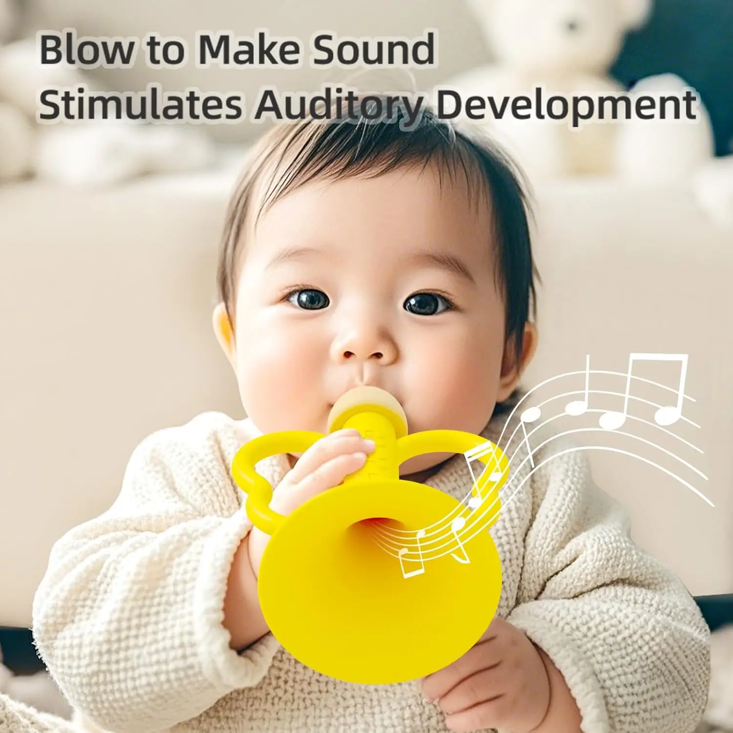 ของเล่นดนตรีเด็ก ของเล่นเสริมพัฒนาการเด็กเล็กตามแนวมอนเตสซอรี่ เครื่องดนตรีหลากสีสัน เกมดนตรีสำหรับเด็ก ทรัมเป็ต สีสุ่ม น่ารัก