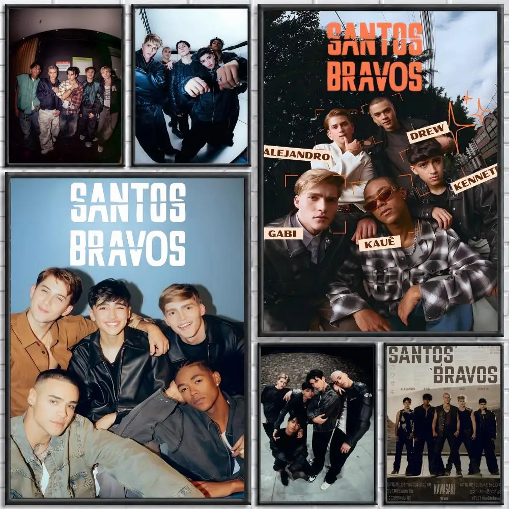 Band Santos Bravos Poster Poster Wall Sticker Waterproof Self Adhesive HD Art  Bedroom Bar Decor