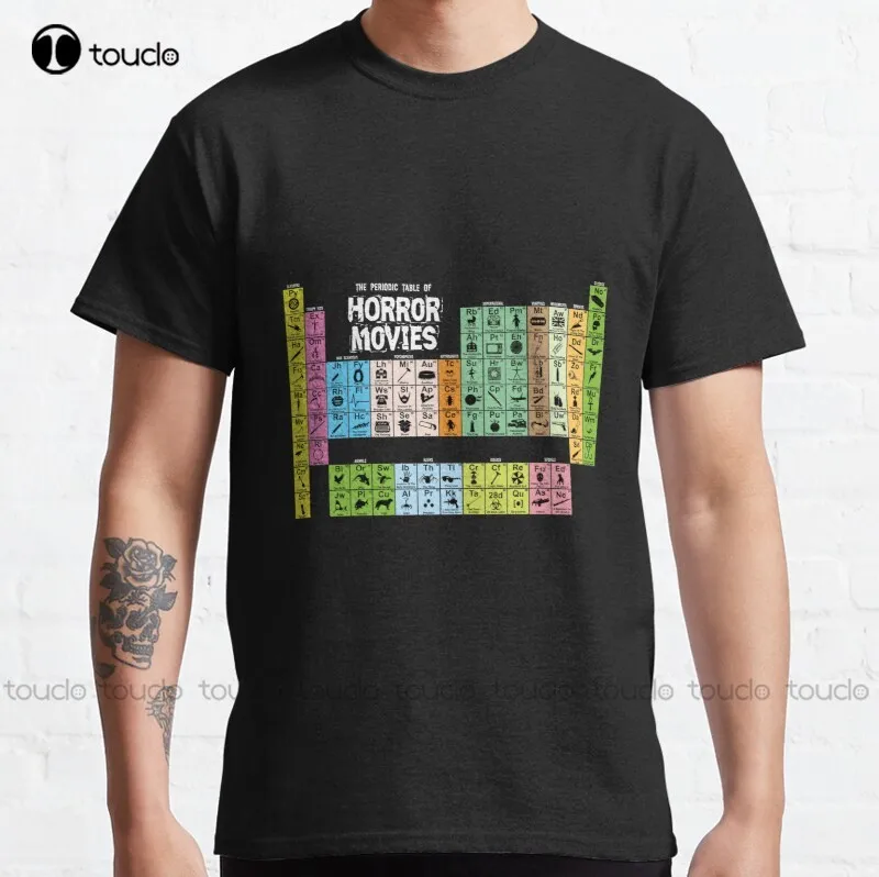 New Periodic Table Of Horror Movies Classic T-Shirt Summer Shirts For Men S-5Xl Cotton Tee Shirt white shirts for women Unisex