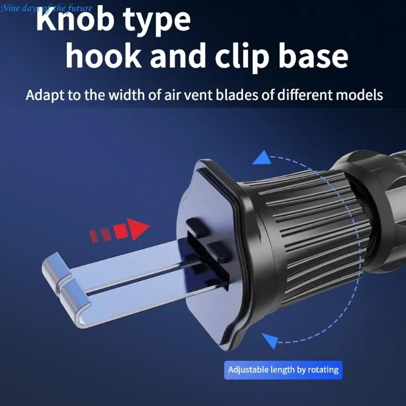 حامل هاتف مغناطيسي قابل للدوران بزاوية 360 درجة، تصميم خطاف معدني بزاوية قابلة للتعديل E65A