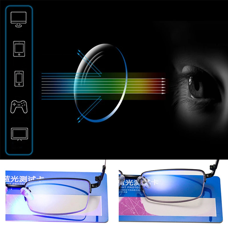 سبائك التيتانيوم التقدمية متعددة البؤر نظارات للقراءة الرجال الضوء الأزرق حجب طويل النظر نظارات النساء مد البصر النظارات