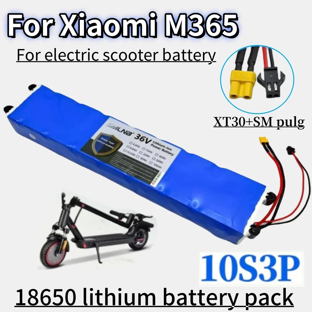 

36V 10500mAh 10S3P rechargeable lithium battery pack 18650 suitable for Xiaomi M365 electric scooter battery+42V charger