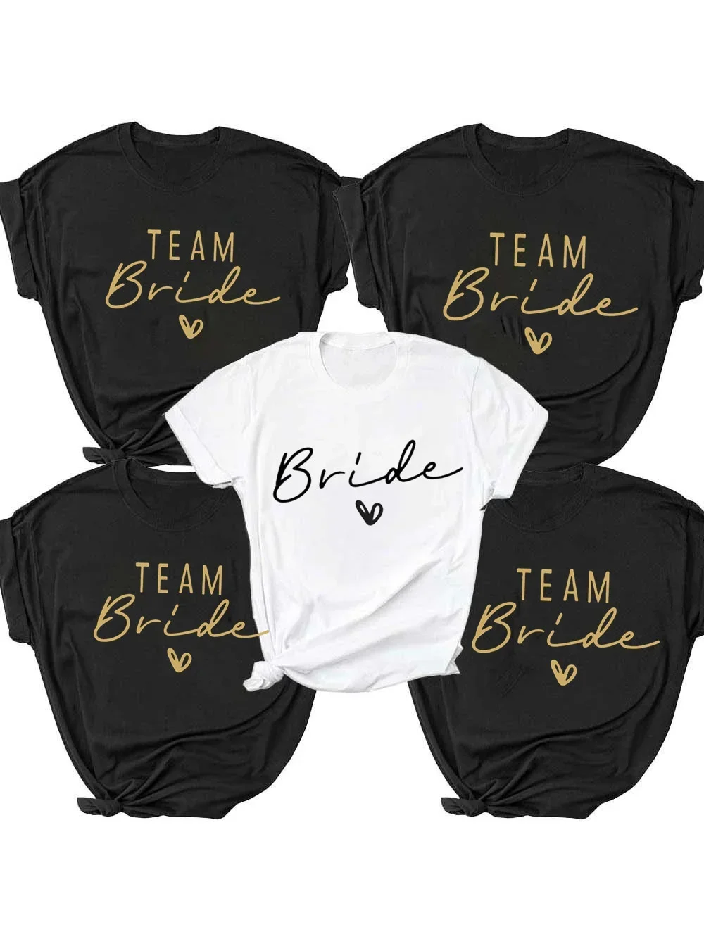 20224 Girls Wedding Female Tops Tees Women Team Bride Bachelorette Party Shower Hen Party Bridesmaid T-Shirt