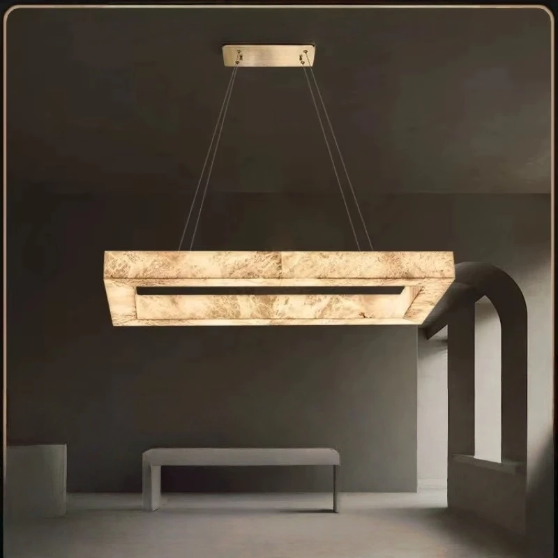 

Dimmable Led Gold Chrome Marble Chandelier Pendant Light Suspension Luminaire Lampen Alabaster Hanging Light For Dinning Room