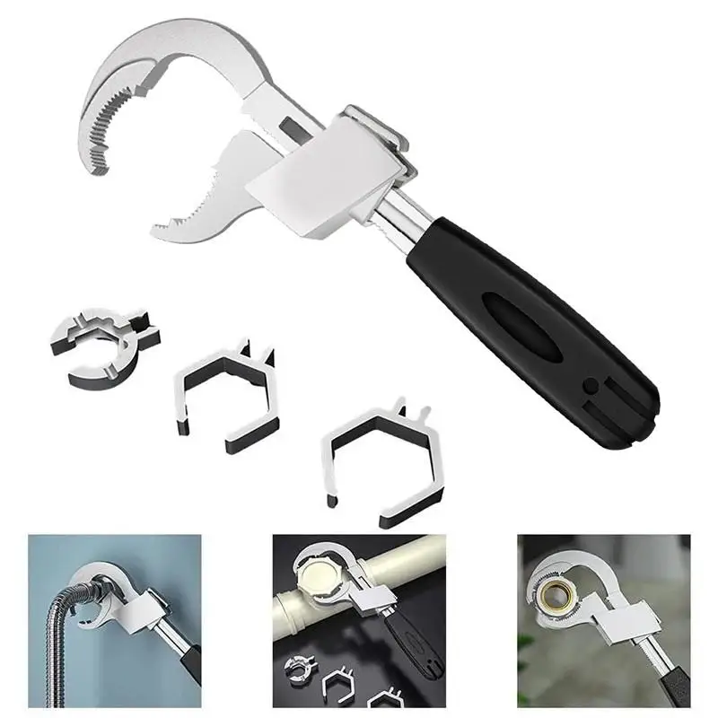 Universal Wrench Tool,Adjustable Size Tooth Design Plumber's Wrench for Home Bathroom