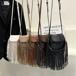 Fashion Tassel Women Crossbody Bag For Women Simple Design Phone Purse Pu Leather Luxury Handbag Mini Bag Flap Messenger Bag Sac