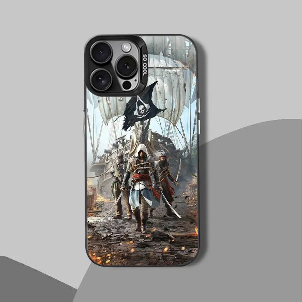 حافظة هاتف A-Assassins Cool Creed Game لهاتف iPhone 12,16,11,14,13,17,15,E,Max,Plus,Air,Pro,غطاء صلب صغير أسود مقاوم للصدمات IMD