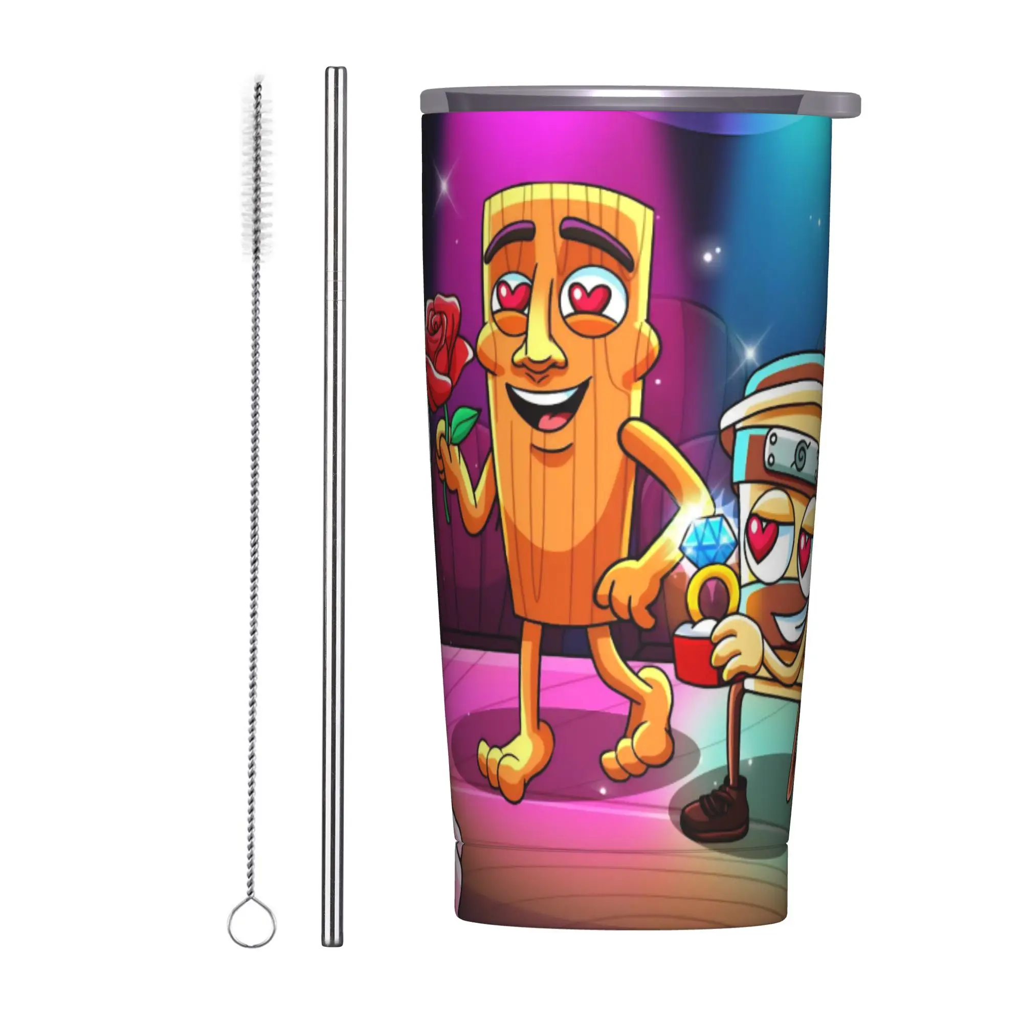 Italian Brainrot Meme Tumbler Vacuum Insulated Tung Sahur Coffee Cups Vacuum Flask School Mug Hot Cold Drink, 20oz
