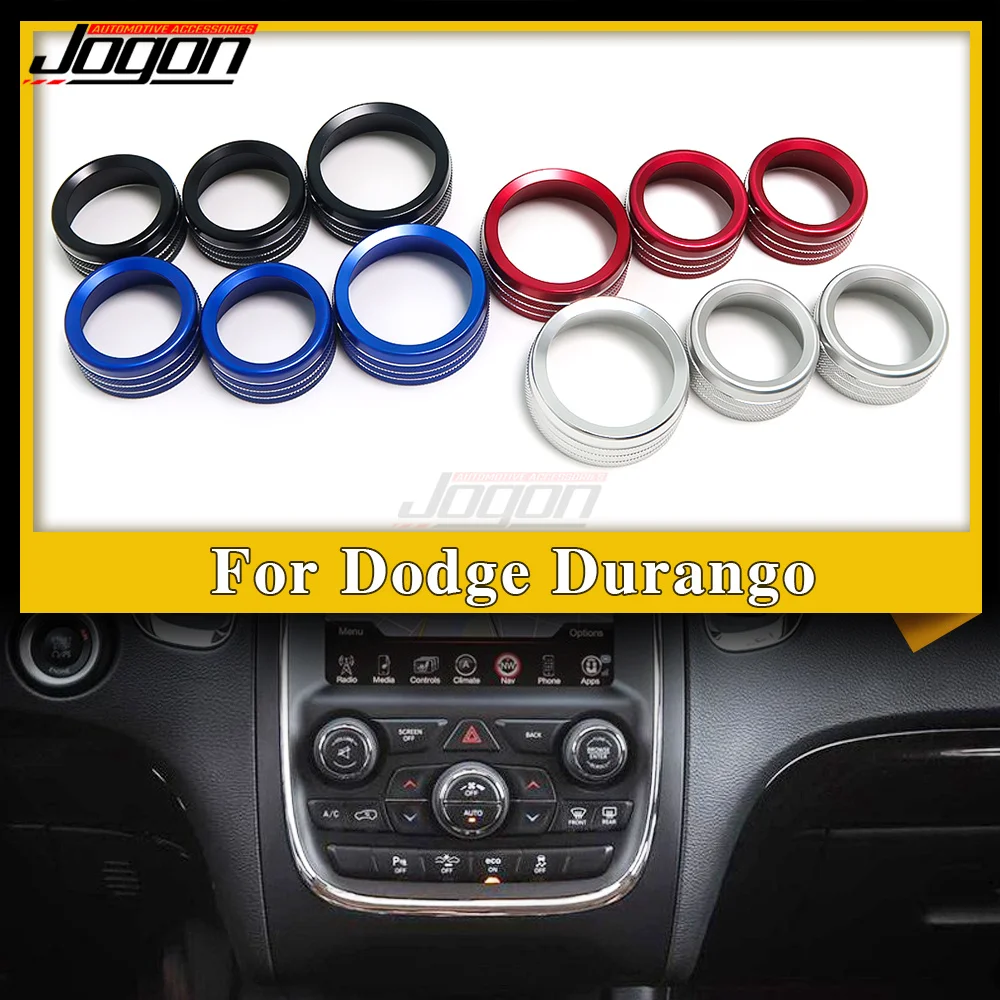 For Dodge Durango 2014-2020 Car Styling Air Conditioning Knob Button Ring Cover Sticker Decoration Circle Accessories